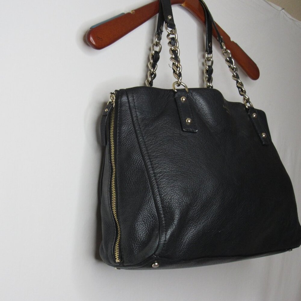 Kate Spade Cobble Hill Andee Black Leather Tote Bag Chain Strap - Picture 6 of 14